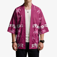 Pink Hawaii Palm Tree Hibiscus Kimono Fantasy Summer Vibe LT01 - Polynesian Pride