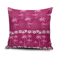 Pink Hawaii Palm Tree Hibiscus Pillow Cover Fantasy Summer Vibe LT01 Pink - Polynesian Pride