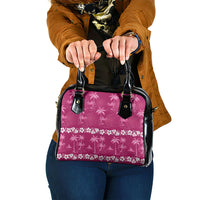 Pink Hawaii Palm Tree Hibiscus Shoulder Handbag Fantasy Summer Vibe LT01 One Size Pink - Polynesian Pride