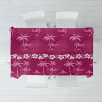 Pink Hawaii Palm Tree Hibiscus Tablecloth Fantasy Summer Vibe LT01 Pink - Polynesian Pride