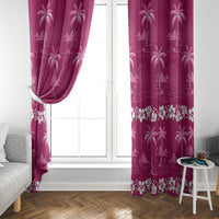 Pink Hawaii Palm Tree Hibiscus Window Curtain Fantasy Summer Vibe LT01 - Polynesian Pride