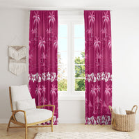 Pink Hawaii Palm Tree Hibiscus Window Curtain Fantasy Summer Vibe LT01 - Polynesian Pride
