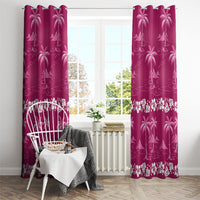 Pink Hawaii Palm Tree Hibiscus Window Curtain Fantasy Summer Vibe LT01 - Polynesian Pride
