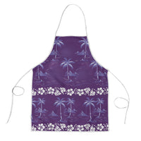 Purple Hawaii Palm Tree Hibiscus Apron Fantasy Summer Vibe LT01 Purple - Polynesian Pride