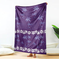 Purple Hawaii Palm Tree Hibiscus Blanket Fantasy Summer Vibe LT01 - Polynesian Pride
