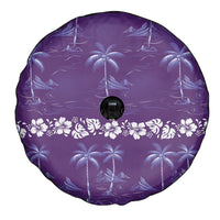 Purple Hawaii Palm Tree Hibiscus Spare Tire Cover Fantasy Summer Vibe LT01 - Polynesian Pride