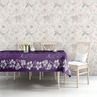 Purple Hawaii Palm Tree Hibiscus Tablecloth Fantasy Summer Vibe LT01 - Polynesian Pride