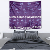 Purple Hawaii Palm Tree Hibiscus Tapestry Fantasy Summer Vibe LT01 - Polynesian Pride