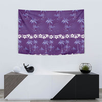 Purple Hawaii Palm Tree Hibiscus Tapestry Fantasy Summer Vibe LT01 - Polynesian Pride