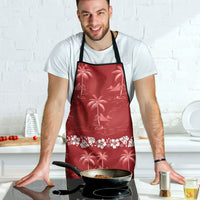 Red Hawaii Palm Tree Hibiscus Apron Fantasy Summer Vibe LT01 - Polynesian Pride