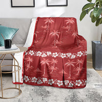 Red Hawaii Palm Tree Hibiscus Blanket Fantasy Summer Vibe LT01 - Polynesian Pride