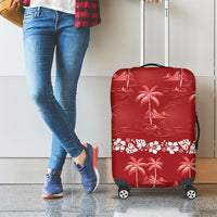 Red Hawaii Palm Tree Hibiscus Luggage Cover Fantasy Summer Vibe LT01 - Polynesian Pride