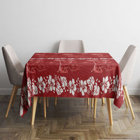 Red Hawaii Palm Tree Hibiscus Tablecloth Fantasy Summer Vibe LT01 - Polynesian Pride