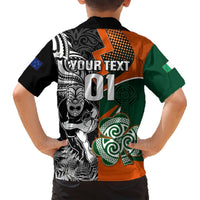 New Zealand and Ireland Rugby Hawaiian Shirt Silver Fern With Shamrock 2023 World Cup LT01 - Polynesian Pride