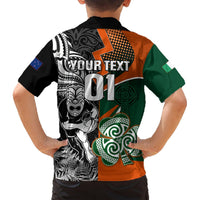 New Zealand and Ireland Rugby Hawaiian Shirt Silver Fern With Shamrock 2023 World Cup LT01 - Polynesian Pride