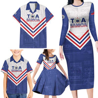 Custom Toa Samoa Rugby Family Matching Long Sleeve Bodycon Dress and Hawaiian Shirt 1992-1993 Special Edition - Polynesian Pride