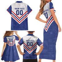 Custom Toa Samoa Rugby Family Matching Short Sleeve Bodycon Dress and Hawaiian Shirt 1992-1993 Special Edition - Polynesian Pride