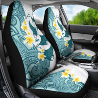 Maori Manta Ray Plumeria Teal Car Seat Cover