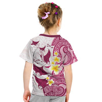Maori Manta Ray Plumeria Royal Pink Kid T Shirt LT01 - Polynesian Pride