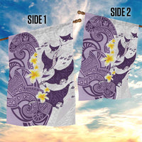 Maori Manta Ray Plumeria Deep Purple Garden Flag