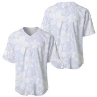 Plumeria Floral White Sunday Baseball Jersey LT01 - Polynesian Pride
