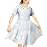 Plumeria Floral White Sunday Kid Short Sleeve Dress LT01 - Polynesian Pride