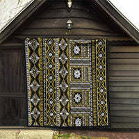 Fiji Masi Tapa Pattern Yellow Quilt - Polynesian Pride