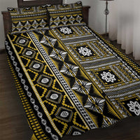 Fiji Masi Tapa Pattern Yellow Quilt Bed Set - Polynesian Pride