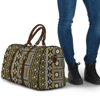 Fiji Masi Tapa Pattern Yellow Travel Bag - Polynesian Pride