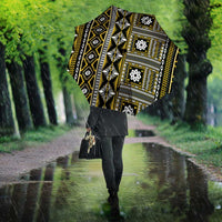Fiji Masi Tapa Pattern Yellow Umbrella - Polynesian Pride