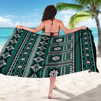 Fiji Masi Tapa Pattern Teal Sarong - Polynesian Pride