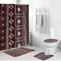 Fiji Masi Tapa Pattern Red Bathroom Set - Polynesian Pride