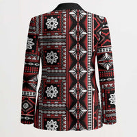 Fiji Masi Tapa Pattern Red Blazer - Polynesian Pride