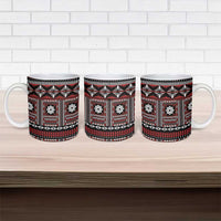 Fiji Masi Tapa Pattern Red Ceramic Mug - Polynesian Pride