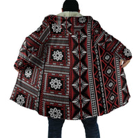 Fiji Masi Tapa Pattern Red Cloak - Polynesian Pride