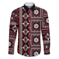 Fiji Masi Tapa Pattern Red Family Matching Puletasi and Hawaiian Shirt - Polynesian Pride