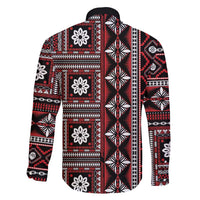 Fiji Masi Tapa Pattern Red Family Matching Puletasi and Hawaiian Shirt - Polynesian Pride