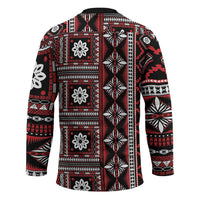 Fiji Masi Tapa Pattern Red Hockey Jersey - Polynesian Pride
