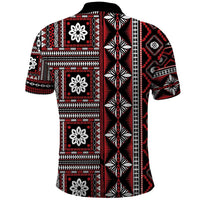 Fiji Masi Tapa Pattern Red Polo Shirt - Polynesian Pride