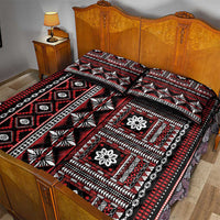 Fiji Masi Tapa Pattern Red Quilt Bed Set - Polynesian Pride