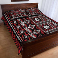Fiji Masi Tapa Pattern Red Quilt Bed Set - Polynesian Pride