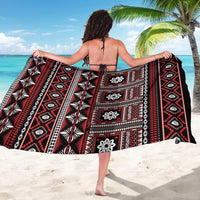 Fiji Masi Tapa Pattern Red Sarong - Polynesian Pride