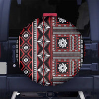 Fiji Masi Tapa Pattern Red Spare Tire Cover - Polynesian Pride