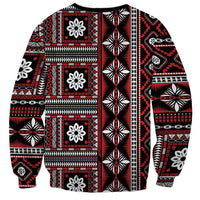Fiji Masi Tapa Pattern Red Sweatshirt - Polynesian Pride
