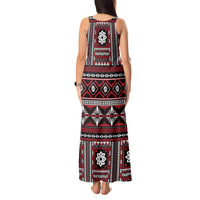Fiji Masi Tapa Pattern Red Tank Maxi Dress - Polynesian Pride