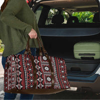 Fiji Masi Tapa Pattern Red Travel Bag - Polynesian Pride