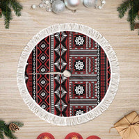 Fiji Masi Tapa Pattern Red Tree Skirt - Polynesian Pride