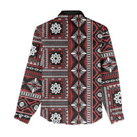 Fiji Masi Tapa Pattern Red Women Casual Shirt - Polynesian Pride