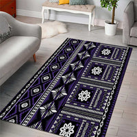 Fiji Masi Tapa Pattern Purple Area Rug - Polynesian Pride