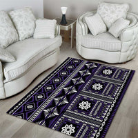 Fiji Masi Tapa Pattern Purple Area Rug - Polynesian Pride